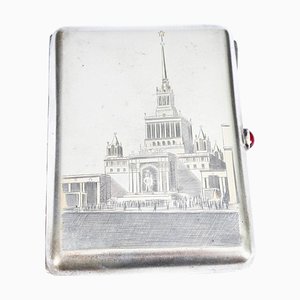 Russian Silver & Niello Cigarette Case, Mid-20th Century