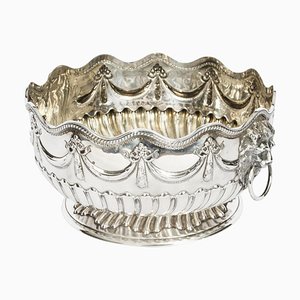 19th Century Victorian Silver Punch Bowl by Frederick Elkington, 1884
