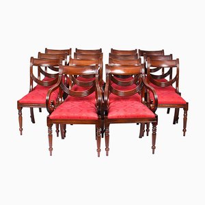 20th Century Regency Revival Swag Back Dining Chairs, Set of 14