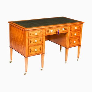 19th Century Inlaid Satinwood Writing Table Desk by Edwards & Roberts