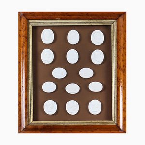 19th Century Maple Framed Grand Tour Classical Intaglios