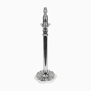Lampada da tavolo grande placcata in argento di Palmer & Co