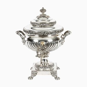 Urna da tè Regency Sheffield placcata in argento, XIX secolo