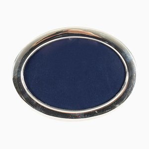 Vintage English Oval Sterling Silver Photo Frame from Carrs, 1986