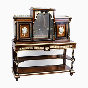 19th Century Victorian Amboyna Inlaid Bonheur Du Jour Desk