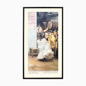20th Century Framed Spanish Museum Print of Flamenco Dancer