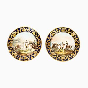 Napoleon Sevres Porcelain Cabinet Plates, Set of 2