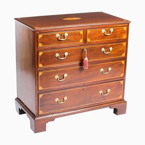 George III Mahogany and Boxwood Lined Chest, 18th Century