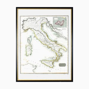 Mapa de Italia dibujado y grabado por R. Scott para Thomsons, Edimburgo, 1814