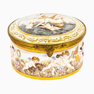 Italian Porcelain Table Casket from Capodimonte, 19th Century