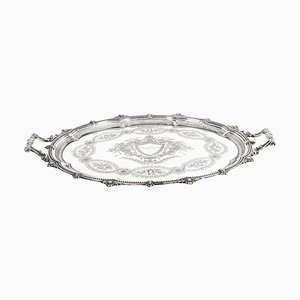 Vassoio ovale vittoriano placcato in argento di Mappin & Webb, XIX secolo