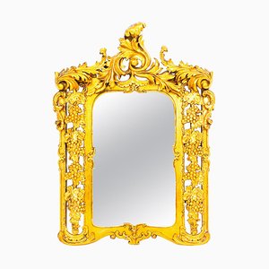 Italienischer Spiegel mit vergoldetem Holzrahmen, 19. Jh