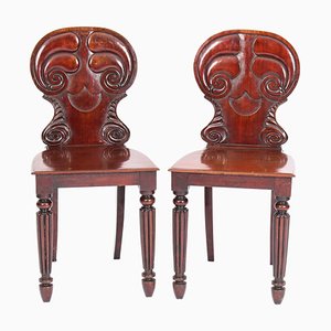 Chaises d'Entrée Regency en Acajou de Gilllows, 19ème Siècle, Set de 2