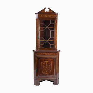 Late Victorian Marquetry Corner Cabinet