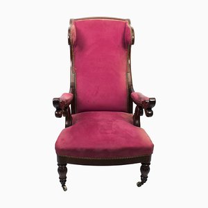 Butaca reclinable William IV de gamuza, siglo XIX