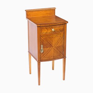 19th Century Victorian Satinwood Bowfront Bedside Cabinet