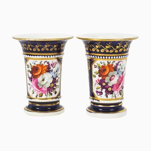 19th Century English Royal Blue Spill Vases, Set of 2