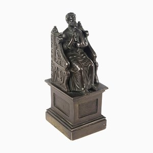Sculpture de Saint Pierre Antique en Bronze Patiné, Italie, 19ème Siècle