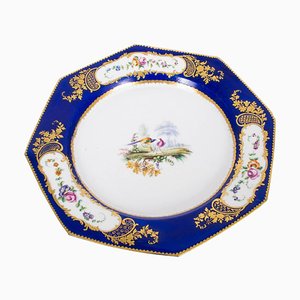 19th Century Cobalt Blue Porcelain Plate from Sevres Porcelain