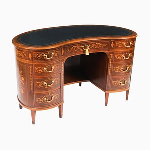 Victorian Inlaid Kidney Desk from Edwards & Roberts, 19th Century