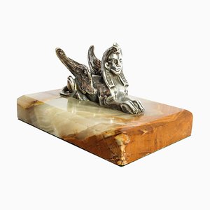 Viktorianische Sterling Silber Egyptian Revival Sphinx von Thomas White, 19. Jh