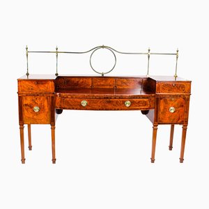 Credenza in mogano e legno satinato intarsiato, XIX secolo