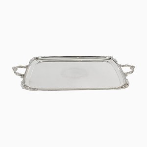 19th Century English Silver Plated Twin Handled Tray from Walker & Hall