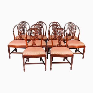 20th Century English Mahogany Regency Dining Chairs, Set of 10