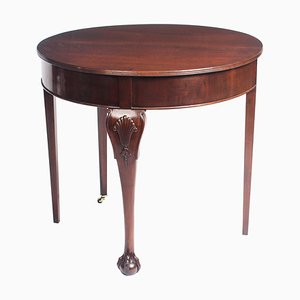 Tavolino da tè Demilune vittoriano in mogano, XIX secolo