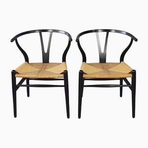 CH24 Wish Bone Chairs by Hans J Wegner for Carl Hansen & Son, 1950s, Set of 2