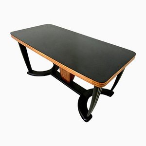 Italian Dining Table with Removable Black Opaline Glass Top from Borsani