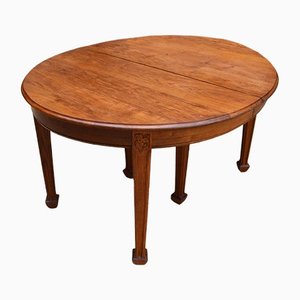 Art Nouveau Solid Oak Extendable Table by Gauthier-Poinsignon