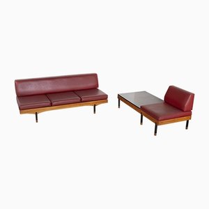 Sofa Bed and Therapy Yoga Model with Coffee Table and Lounge Chair, 1960s, Set of 2