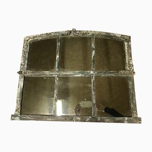 Specchio da finestra ad arco con cornice in metallo