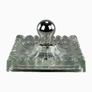 Mid-Century Space Age Wall Lamp in Ice Glass from Hustadt Leuchten