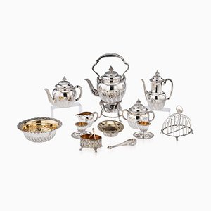 19th Century French Solid Silver Tea Service by Odiot, Paris, 1880s, Set of 16