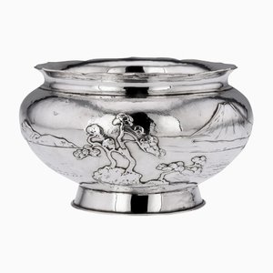 Bol Fuji du 20ème Siècle en Argent Massif, Japon, 1900s