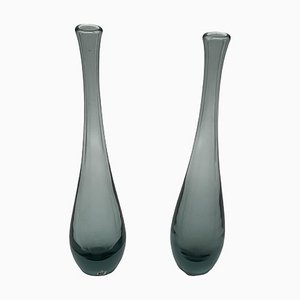 Swedish Glass Vases by Vicke Lindstrand for Kosta, Set of 2