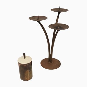 Bauhaus Brass Candleholder by Alfred Schaefter