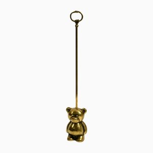 Solid Brass Doorstop in the Shape of a Teddy Bear, 1960s