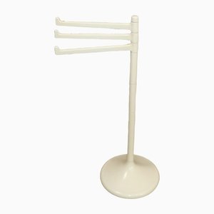 Towel Rack or Valet Stand in White Plastic on Tulip Foot, 1970s