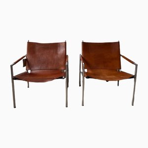 Mid-Century Leather Armchairs by Martin Visser, Set of 2