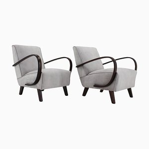 Czechoslovakian Lounge Chairs by Jindrich Halabala, 1950s, Set of 2