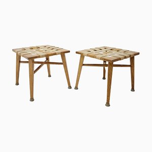 Set of Mid-Century Czechoslovakian Stools in Beech, 1950s