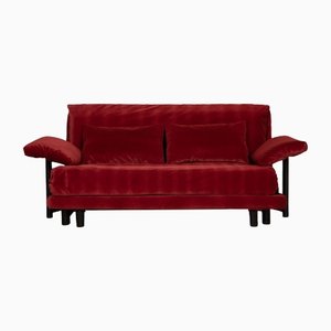 Sofá de tres plazas Multy de tela en rojo vino con cama de Ligne Roset