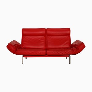 Red Leather 2-Seat DS 450 Sofa by Thomas Althaus for de Sede