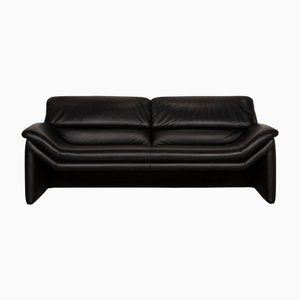 Black Leather 2-Seat Sofa by Hans Kaufeld for de Sede