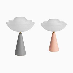 Matte Lotus Table Lamps by Mason Editions, Set of 2