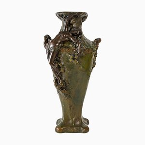 Vase Art Nouveau en Bronze