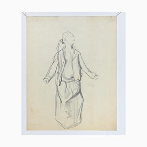 Paul Gavarni, Figure, Original Pencil Drawing, Mid 19th-Century